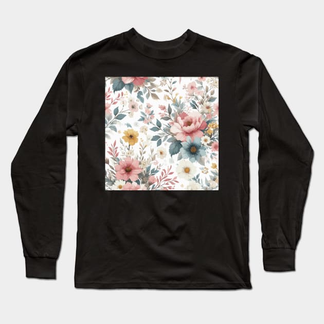 Spring  Flowers Long Sleeve T-Shirt by Siha Arts